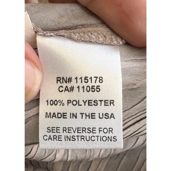 Komarov Crinkle Dress Sleeveless Gown XL Charmeuse Beaded Fairy Ethereal Whimsy - Picture 8 of 9